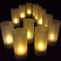Plateau 12 bougies LED rechargeables jaunes