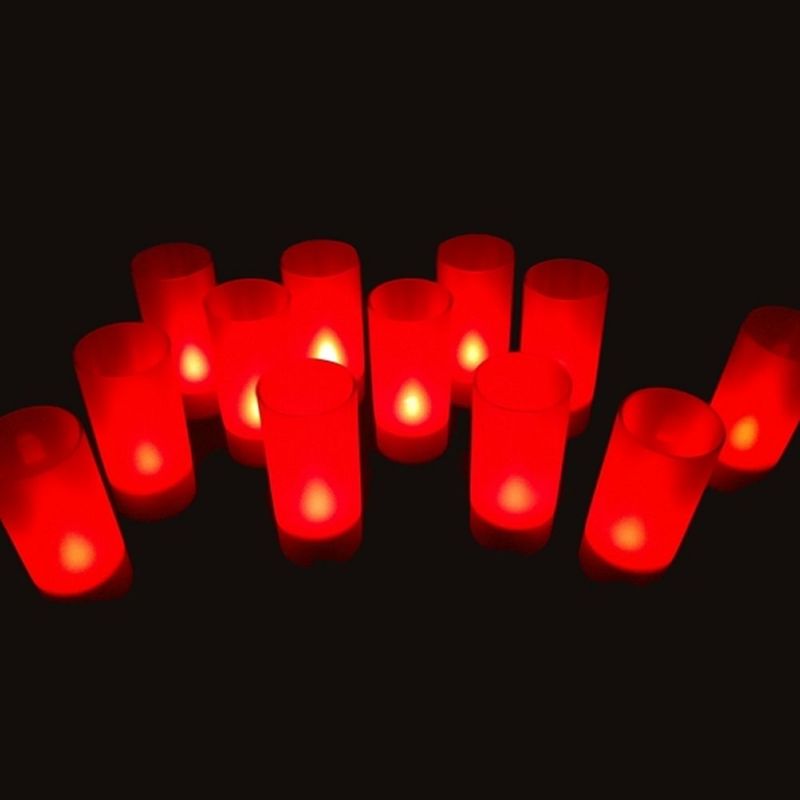 Plateau 12 bougies led rouges rechargeables - Lux et Déco, Bougies led  rechargeables