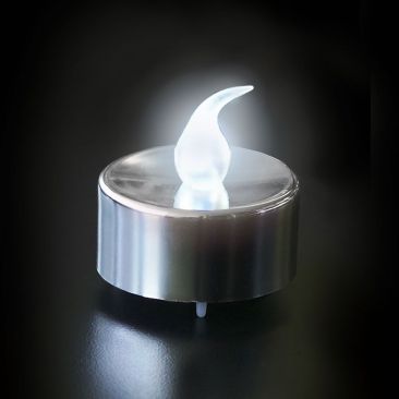 Bougie LED chauffe plat base argentée
