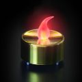 Bougie LED chauffe plat base dorée flamme rouge