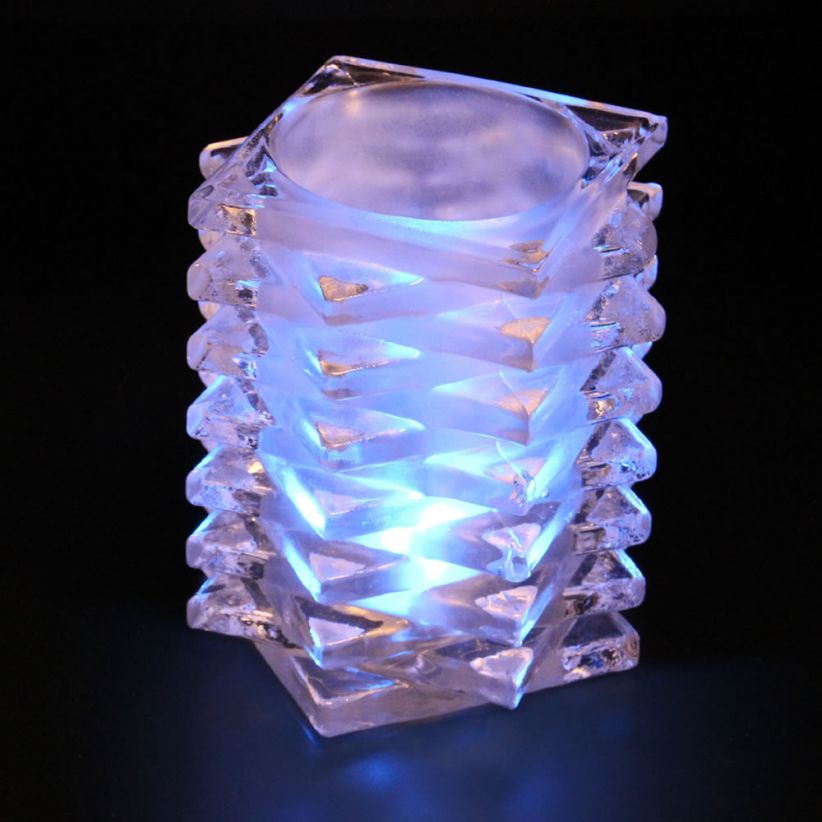 Photophore en verre pour bougies LED chauffe plat