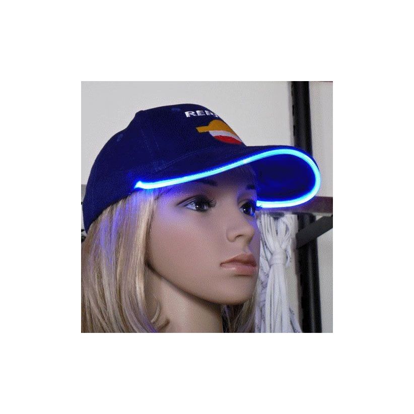 Casquette lumineuse effet néon verte