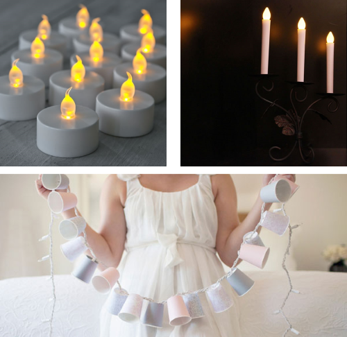 Sélection de déco LED pour les mariages : les bougies