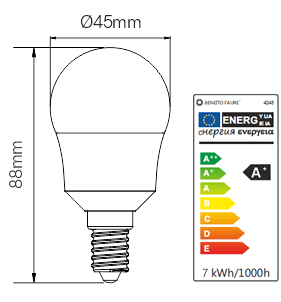 Ampoule E14 LED Esferica 5 Watts