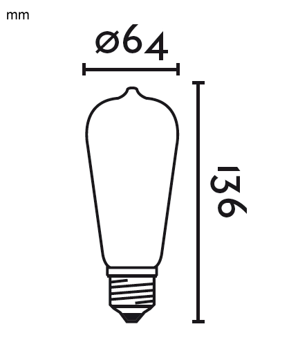 Dimensions ampoule à filament